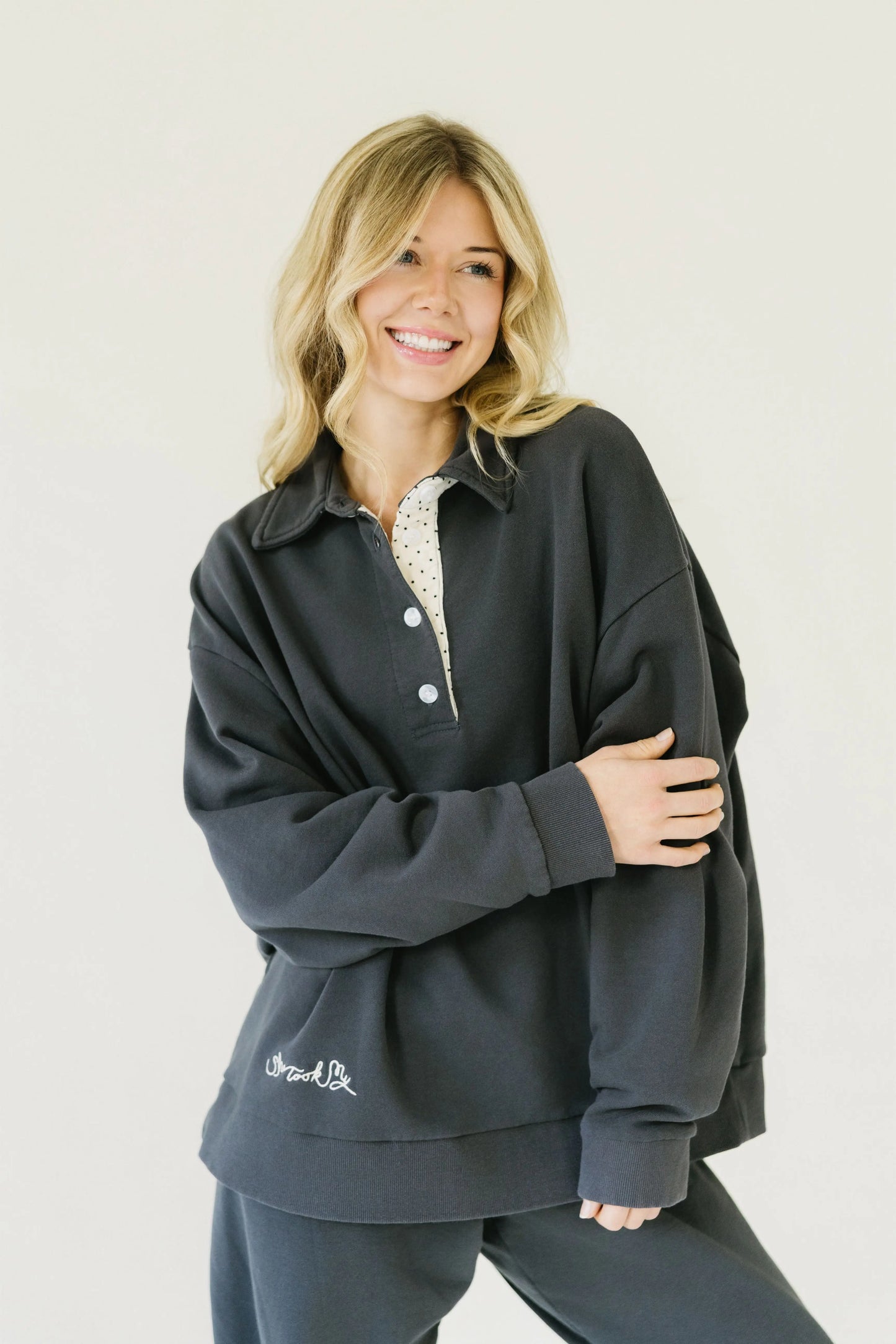 Oversized Polo Sweatshirt SHE TOOK MY