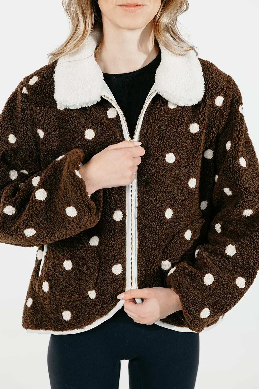 Polka Dot Sherpa Jacket SHE TOOK MY