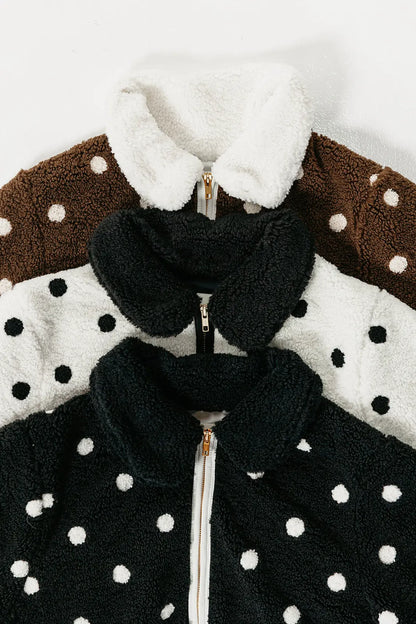 Polka Dot Sherpa Jacket SHE TOOK MY
