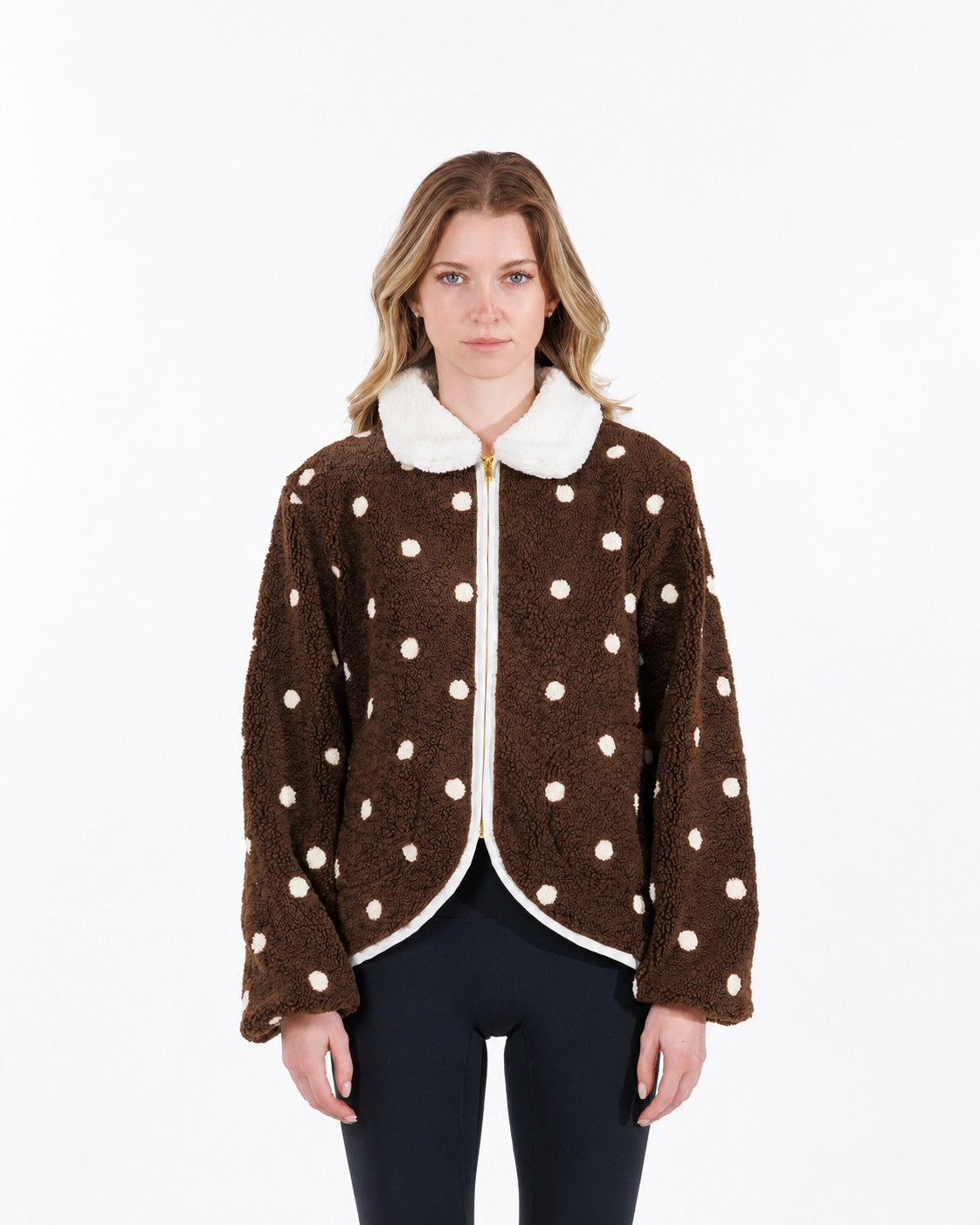 Polka Dot Sherpa Jacket SHE TOOK MY