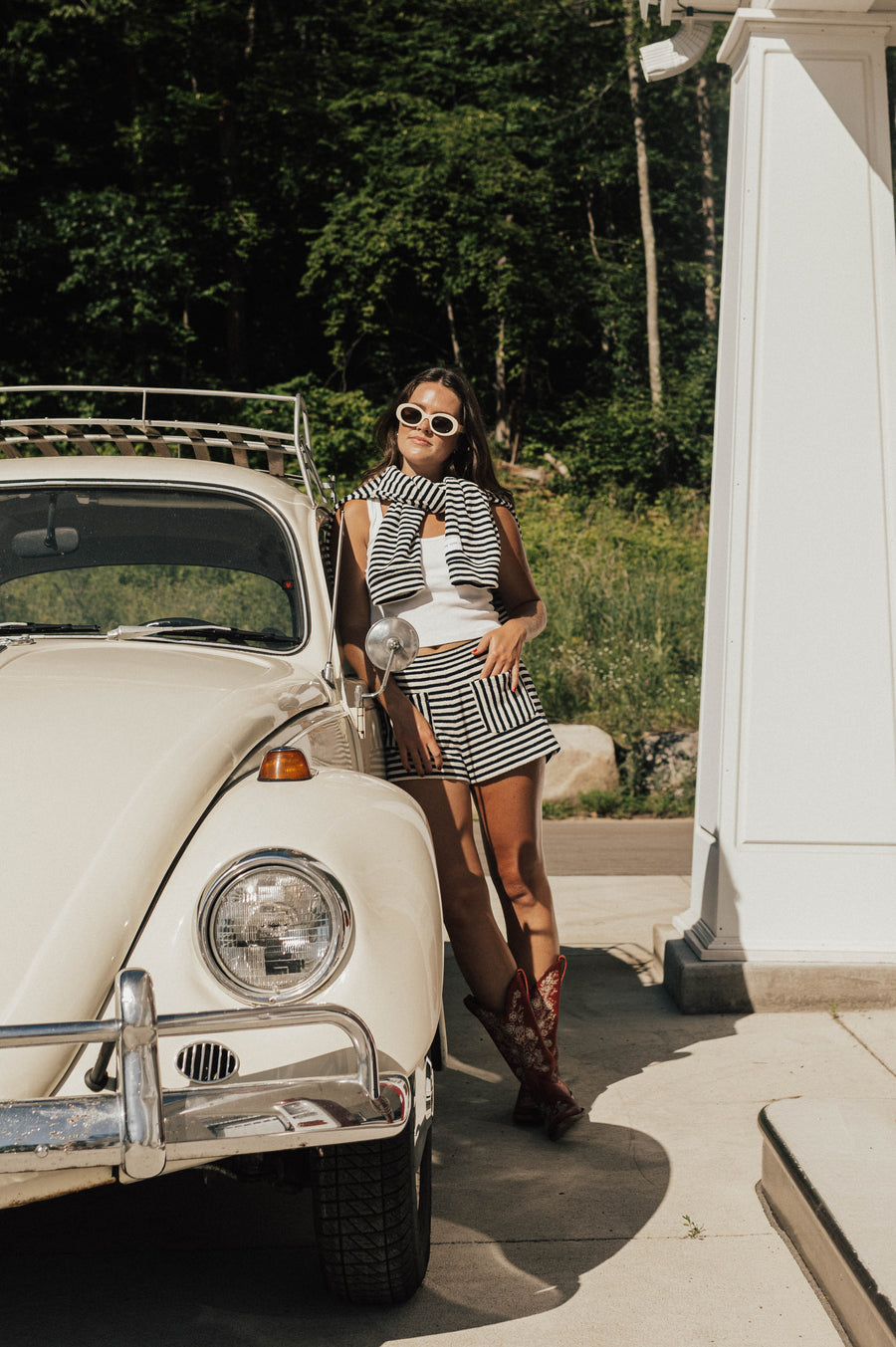 Vintage Inspired Mini Short - Backseat Blue