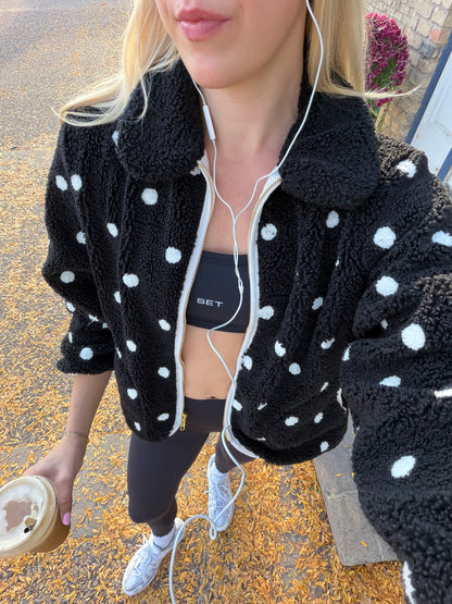 Polka Dot Sherpa Jacket SHE TOOK MY
