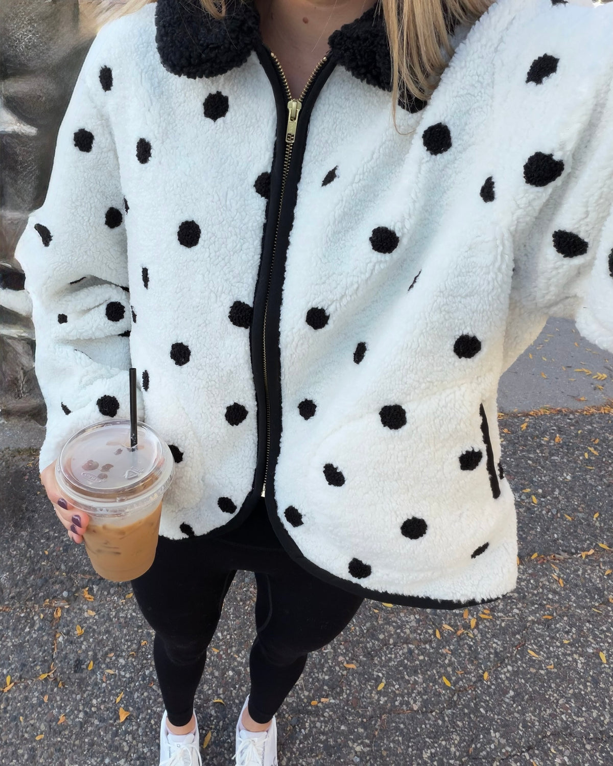 Polka Dot Sherpa Jacket SHE TOOK MY