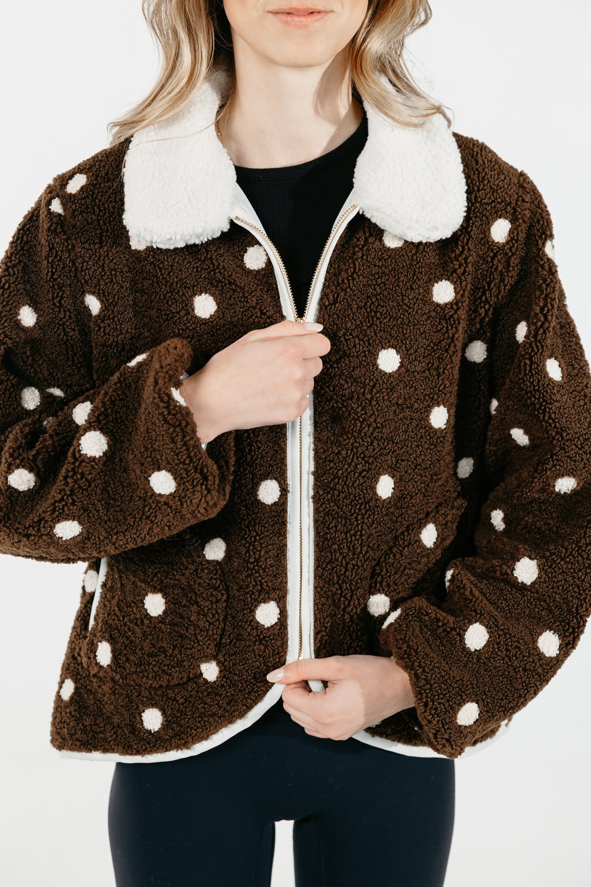 Polka Dot Sherpa Jacket SHE TOOK MY