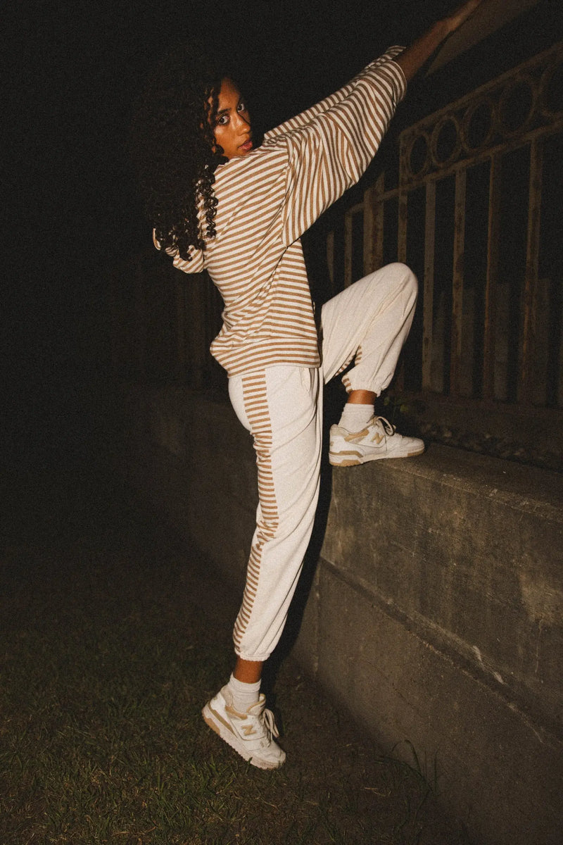 Cream Joggers SHE TOOK MY